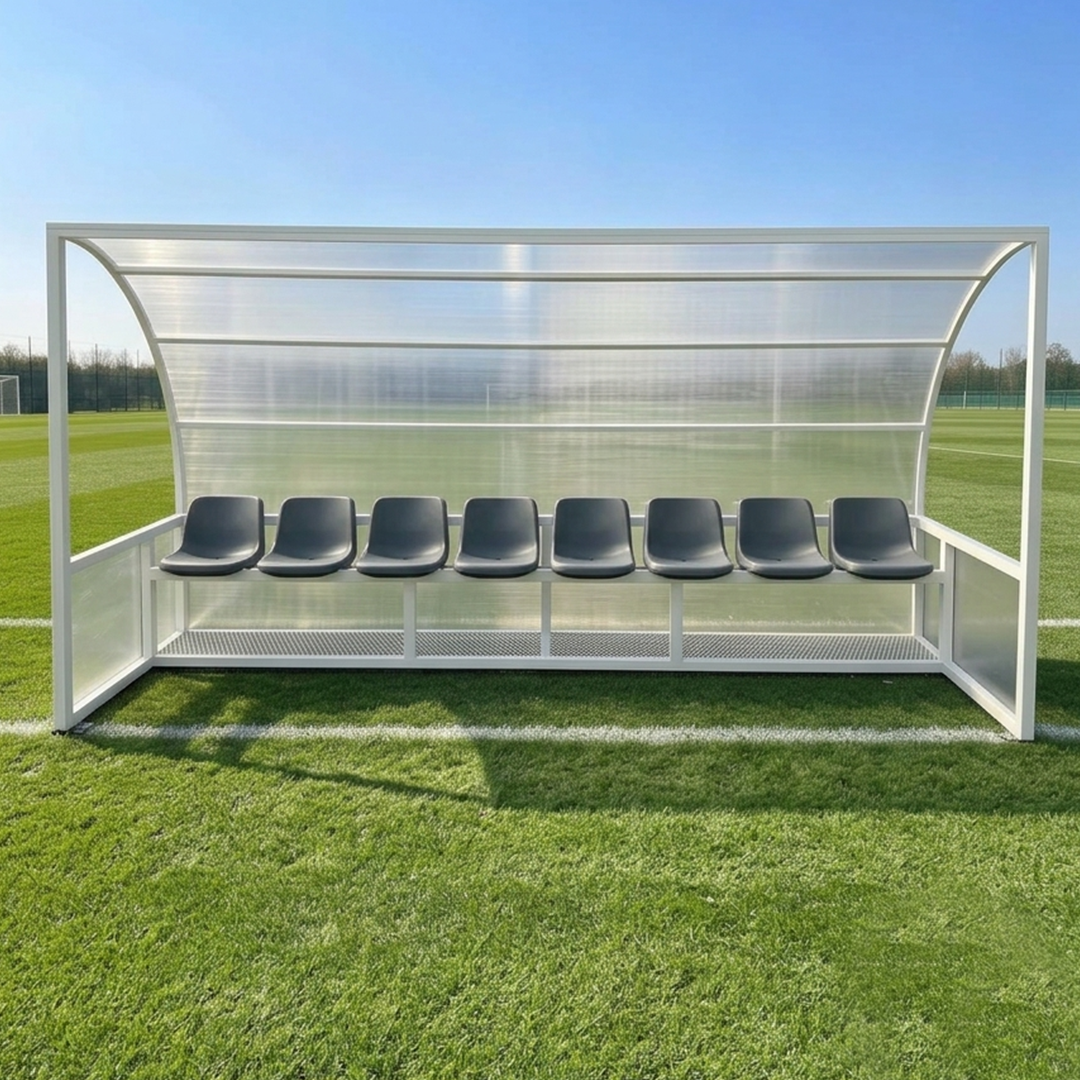 Cabina de suplentes con techo curvo